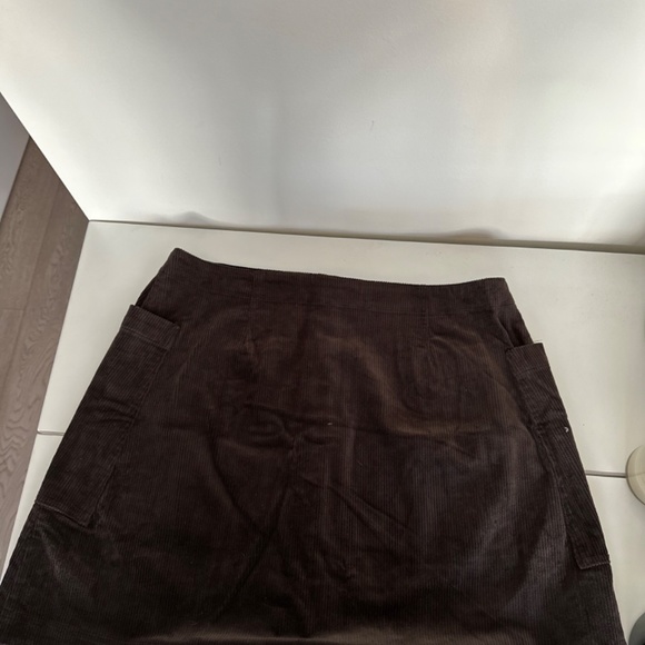 Brown Corduroy Button-Up A-Line Skirt Size 16 Tall NWOT - Picture 2 of 3